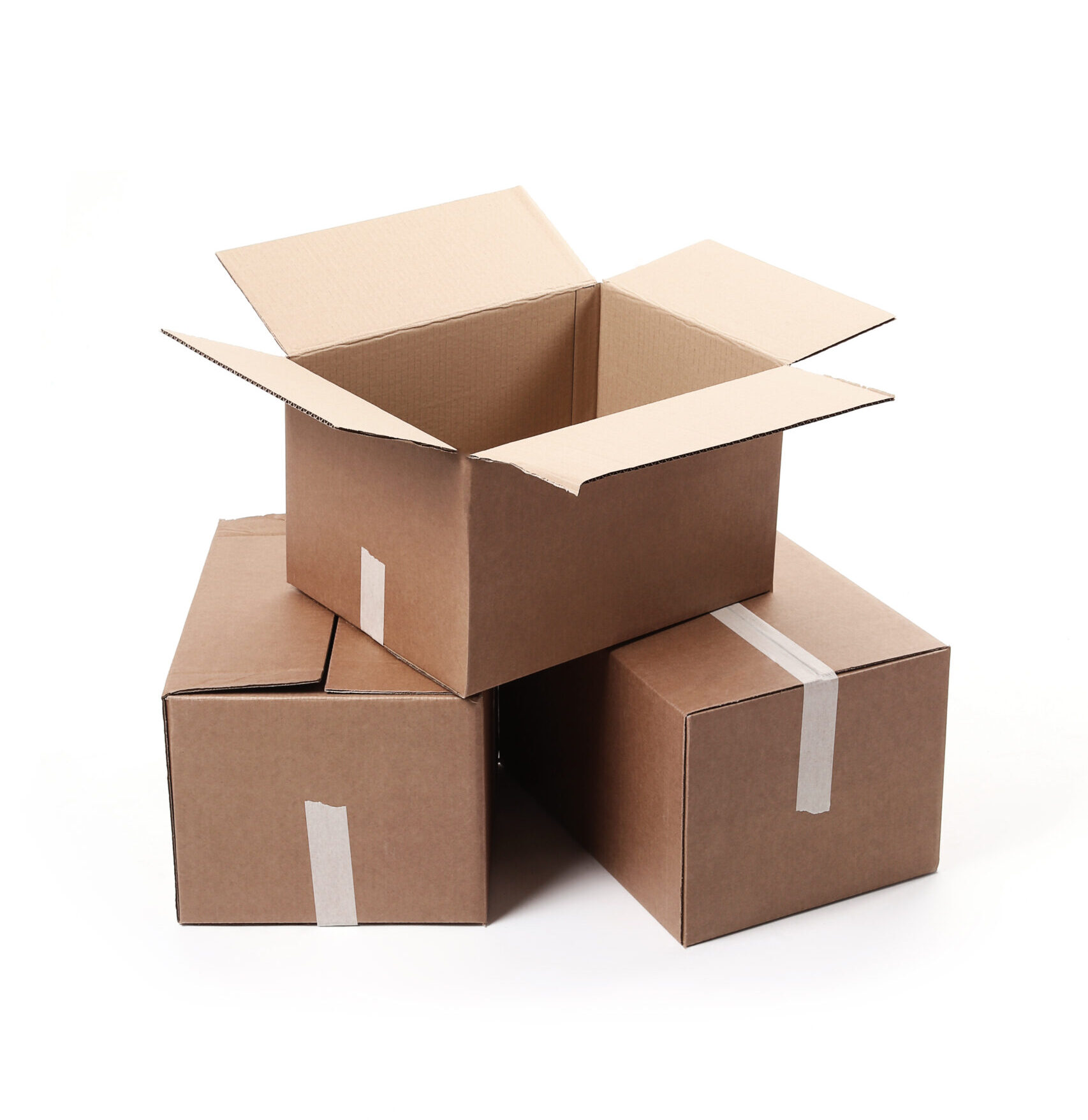 Cardboard boxes on a white background